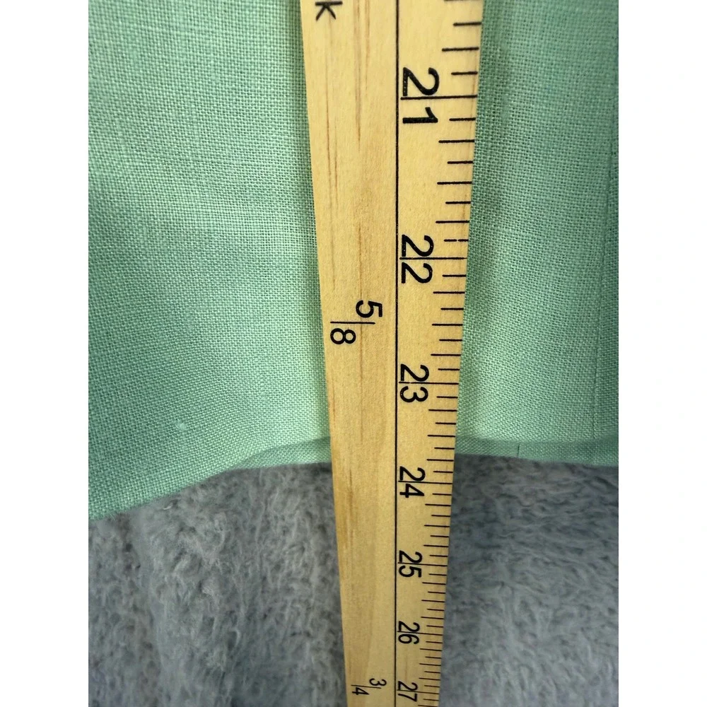 Talbots Womens 12 Mint Green 100% Linen Open Front Blazer Jacket VN1953 12